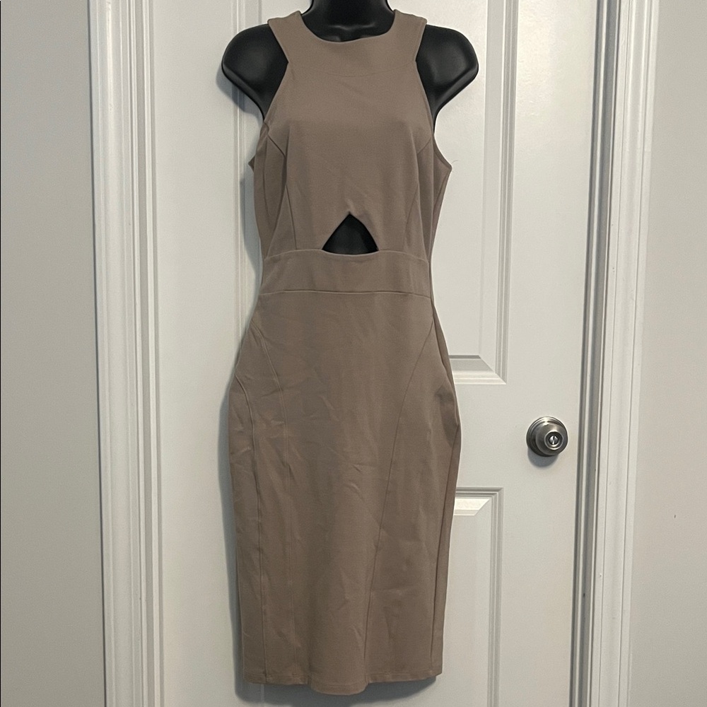 Privileged Beige Cutout Dress